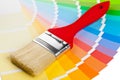 Color chart guide with brush Royalty Free Stock Photo