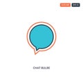 2 color chat bulbe concept line vector icon. isolated two colored chat bulbe outline icon with blue and red colors can be use for Royalty Free Stock Photo