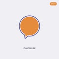 2 color chat bulbe concept vector icon. isolated two color chat bulbe vector sign symbol designed with blue and orange colors can Royalty Free Stock Photo