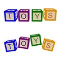 Kids color cubes with letters. Toys. For shops. Vector. Royalty Free Stock Photo