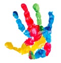 Color child hand print