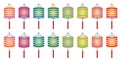 Color Chinese paper lanterns set