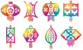 Color Chinese paper lanterns set