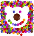 Color chip bear face Royalty Free Stock Photo