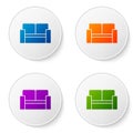 Color Cinema chair icon isolated on white background. Set icons in circle buttons. Vector