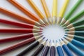 Color circle of pencils with complementary colors Royalty Free Stock Photo