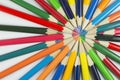 Color circle of pencils with complementary colors Royalty Free Stock Photo