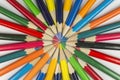 Color circle of pencils with complementary colors Royalty Free Stock Photo