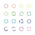 Color circle reload arrows vector icons. Round arrow elements Royalty Free Stock Photo