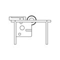 color Circular saw table icon. Element of construction tools for mobile concept and web apps icon. Outline, thin line icon for Royalty Free Stock Photo