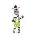 Color clip art of zebra boy. Royalty Free Stock Photo