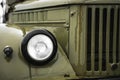 Vintage green car headlight and turn signal Royalty Free Stock Photo