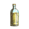Color Closed Standard Drink Tequila Glass Bottle Vector