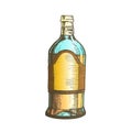 Color Closed Tall Classic Mexican Tequila Bottle Vector