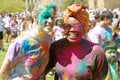 A Color coated women at the Spring Festival