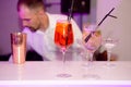 Color cocktail smoke effect bar bartender work