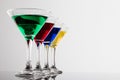 Color cocktails in line Royalty Free Stock Photo