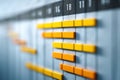 color-coded gantt chart bars on digital scheduling board representing structured project management timeline Royalty Free Stock Photo