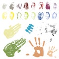 Color coded hand and finger traces