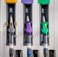 Colour coded petrol pump nozzles