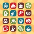 Color coffee and tee icons Royalty Free Stock Photo