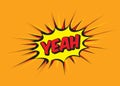 Color comic speech bubble and Yeah. Vector Illustration Royalty Free Stock Photo