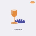 2 color Communion concept vector icon. isolated two color Communion vector sign symbol designed with blue and orange colors can be Royalty Free Stock Photo