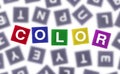 Color Concept Colored Word Against Grey Letters