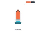 2 color Condom concept line vector icon. isolated two colored Condom outline icon with blue and red colors can be use for web,
