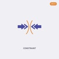 2 color constraint concept vector icon. isolated two color constraint vector sign symbol designed with blue and orange colors can