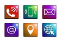 Color contact icons in flat style Royalty Free Stock Photo