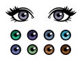 Color contact lenses poster with female eyes Royalty Free Stock Photo