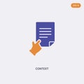 2 color context concept vector icon. isolated two color context vector sign symbol designed with blue and orange colors can be use