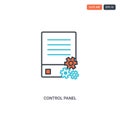 2 color Control panel concept line vector icon. isolated two colored Control panel outline icon with blue and red colors can be