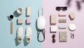 Color-Coordinated Flat Lay with Backpack and Essentials â Suitable for Branding and Digital Campaigns Royalty Free Stock Photo