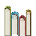 Color crayon stripe silhouette of stack of books Royalty Free Stock Photo