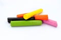 Color Crayon Wax Pencil ,used Crayon  Isolated on White Background Royalty Free Stock Photo