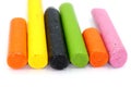 Color Crayon Wax Pencil ,used Crayon  Isolated on White Background Royalty Free Stock Photo