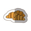 color croissant bread icon