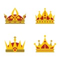 Color crown icons on white background