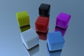 Color cubes in 3D Royalty Free Stock Photo
