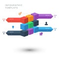 Color cubes info graphic template for presentation Royalty Free Stock Photo
