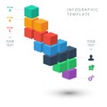 Color cubes info graphic template for presentation Royalty Free Stock Photo