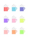 Colour cups on white background Royalty Free Stock Photo