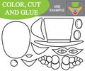 Color, cut and glue to create the image of head of clown. Royalty Free Stock Photo