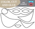 Color, cut and glue to create the image of mask of clown. Royalty Free Stock Photo