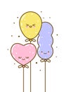 Color cute balloons isolated