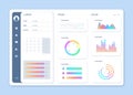 Color Dashboard Design Interface Template for Mobile App. Vector