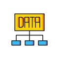 Color Data analysis icon isolated on white background. Business data analysis process, statistics. Charts and diagrams