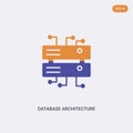 2 color database architecture concept vector icon. isolated two color database architecture vector sign symbol designed with blue